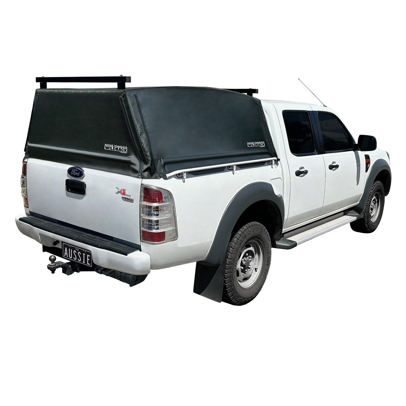 Wildback Soft Ute Canopy With Ladder Racks To Fit Ford Ranger PJ-PK Dual Cab With Tie Down Rails (2007 - October 2011)
