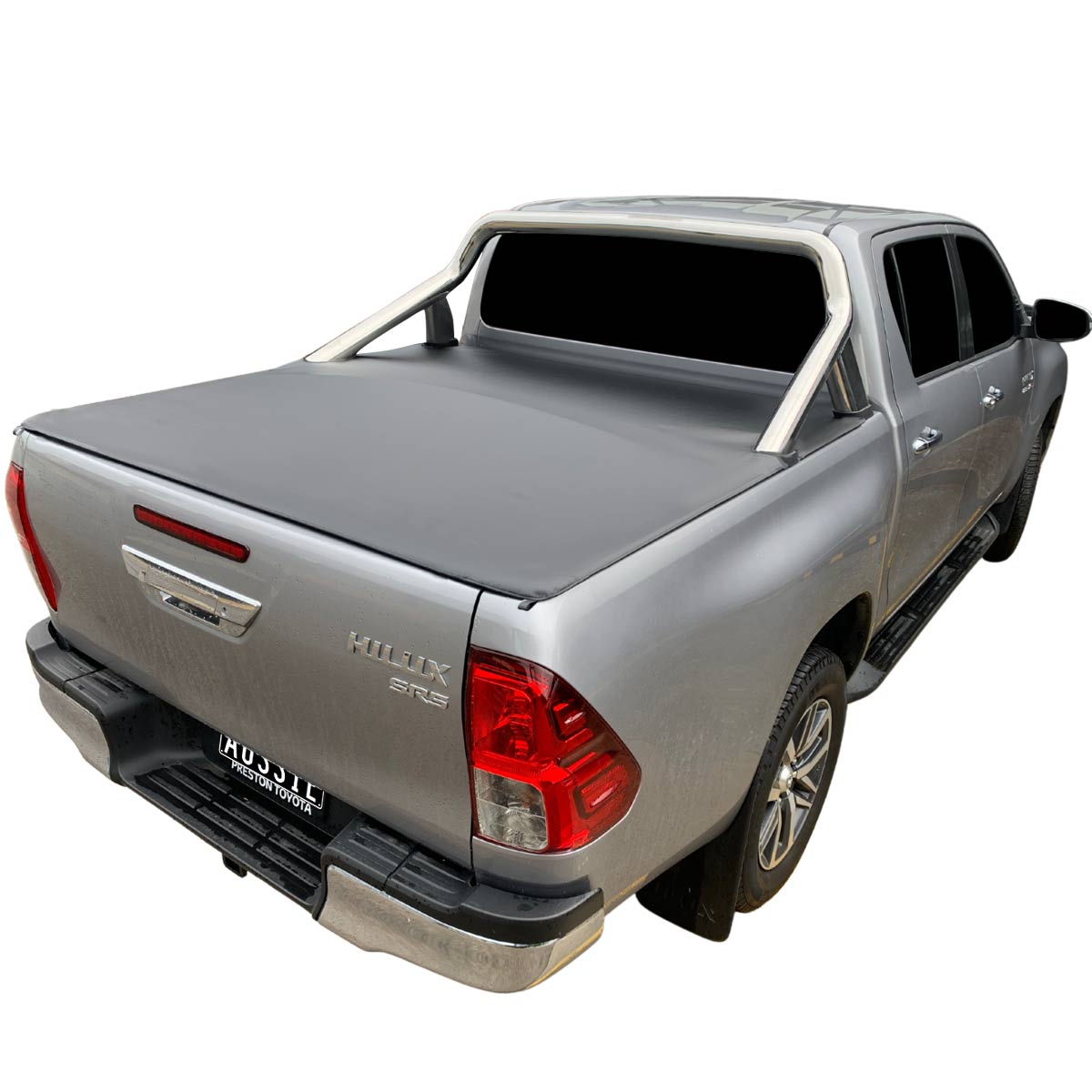 Aussie Tonneaus Clamp On Pro Drill-Less Tonneau Cover To Fit Toyota Hilux A Deck SR5 Dual Cab Fitted With Factory Sports Bars (October 2015 to Current)