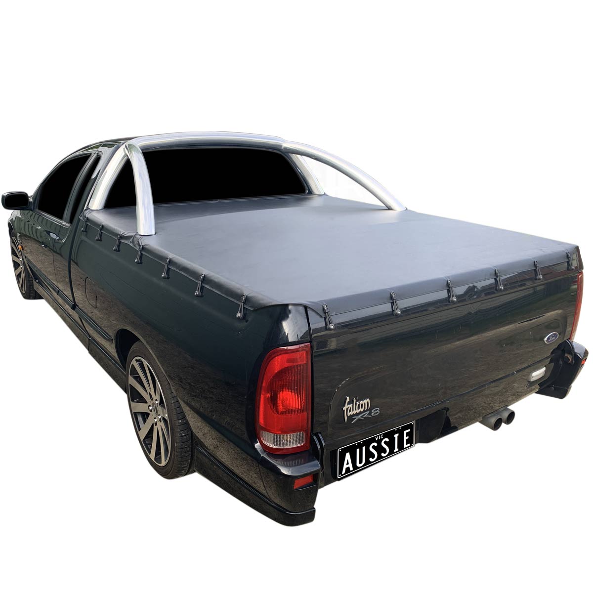 Aussie Tonneaus Bunji Loop Tonneau Cover To Fit Ford Falcon AU-BF Fitted With Factory Sports Bars (1999 to May 2008)