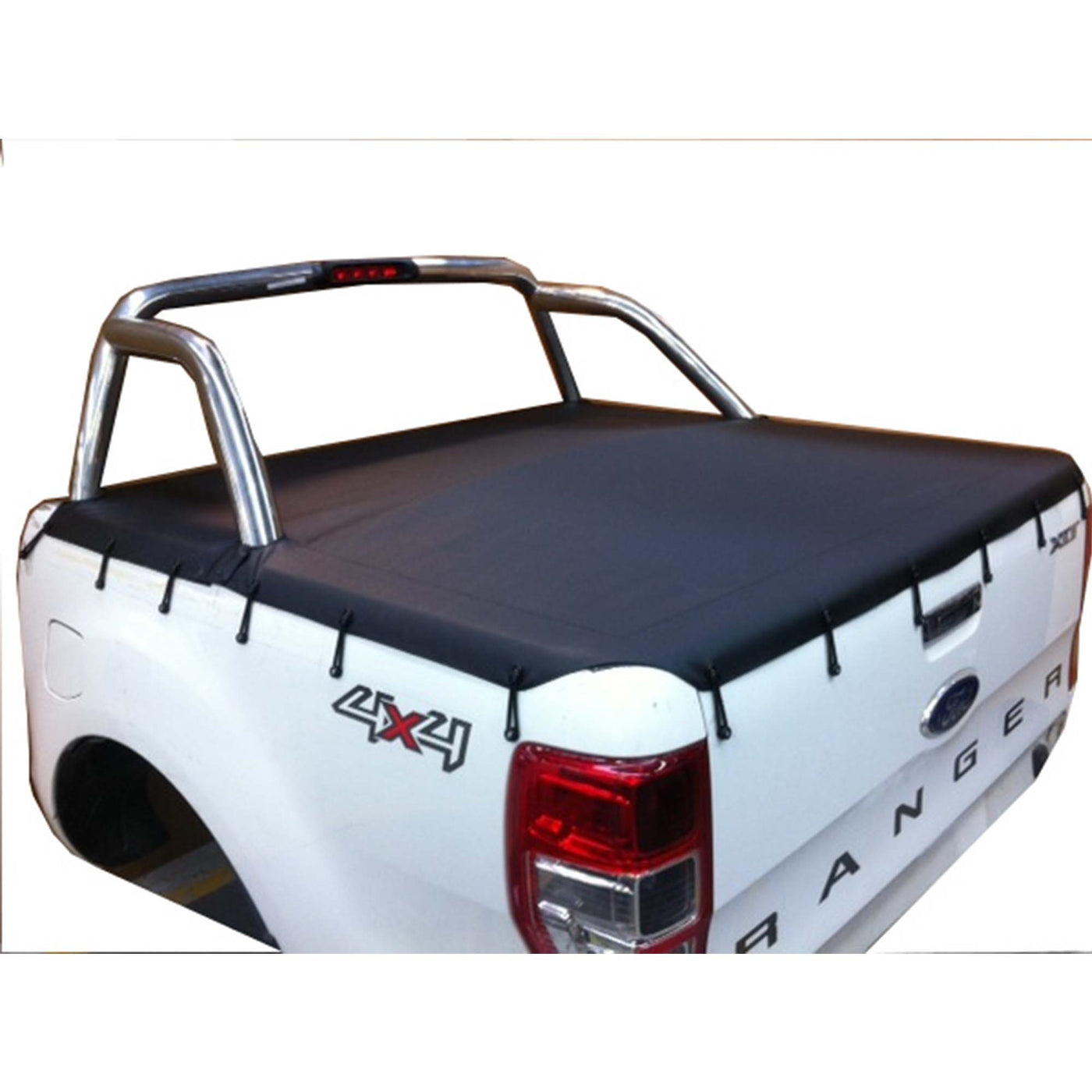 Aussie Tonneaus Bunji Loop Tonneau Cover To Fit Ford Ranger PX Dual Cab Fitted With Factory Sports Bars (November 2011 to Current)