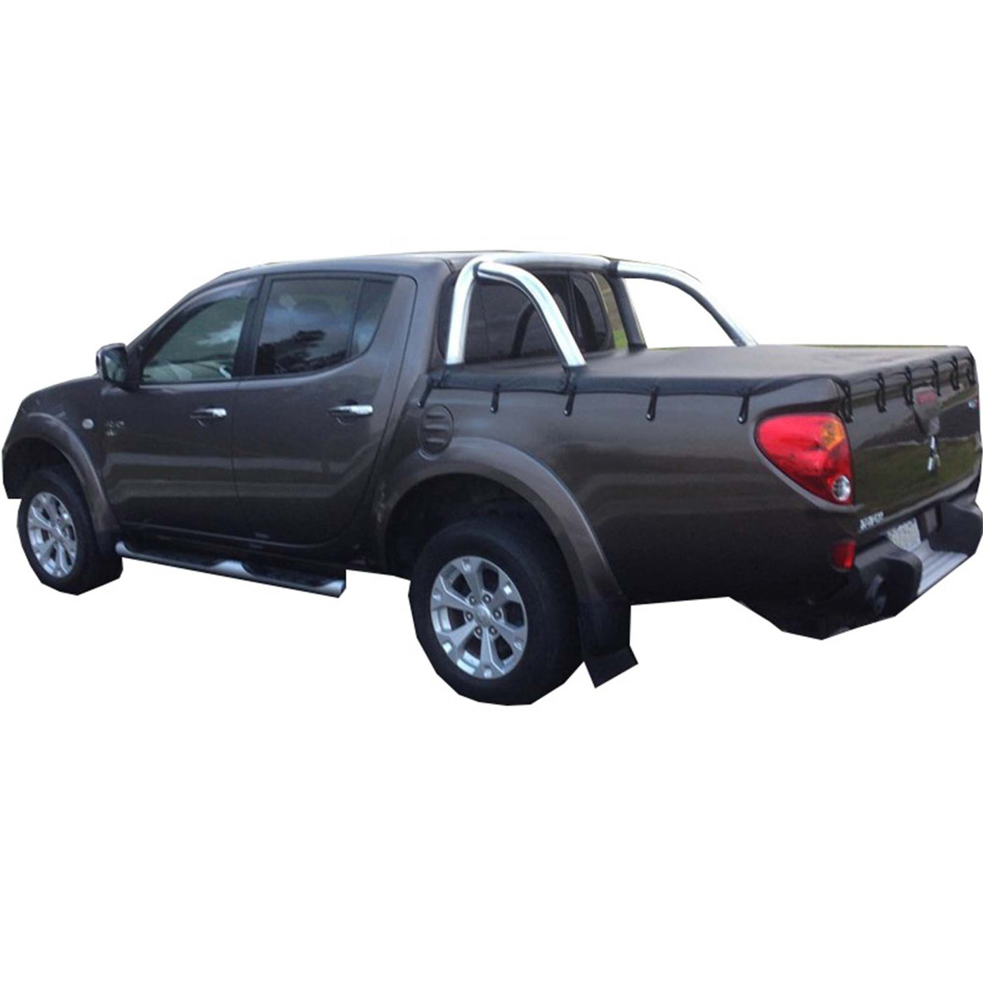 Aussie Tonneaus Bunji Loop Tonneau Cover To Fit Mitsubishi Triton MN Dual Cab Fitted With Factory Sports Bars (October 2009 to June 2015)
