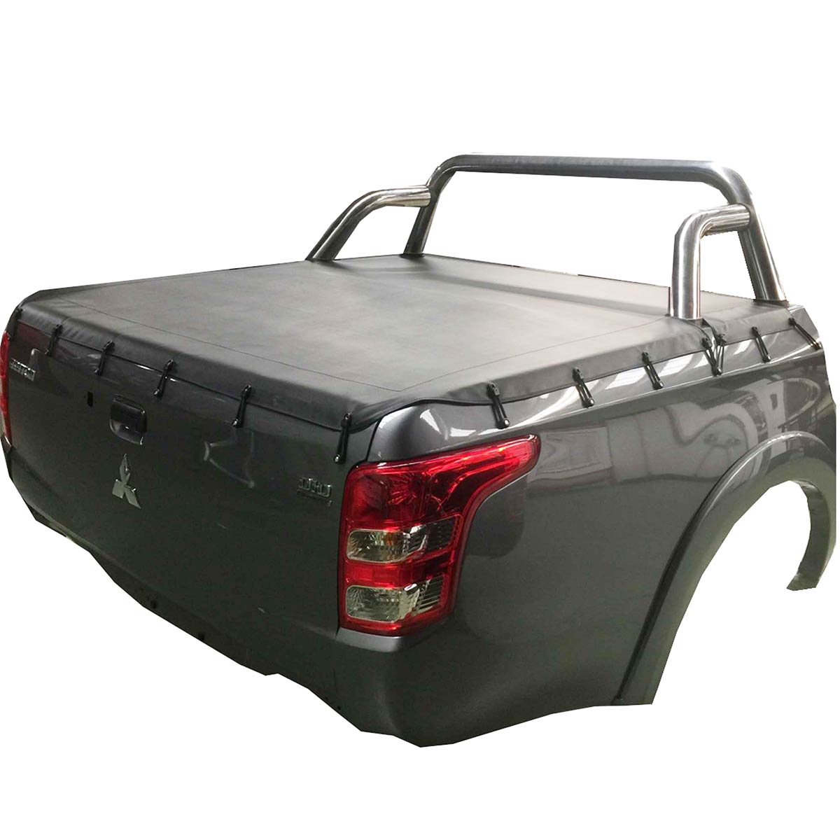 Aussie Tonneaus Bunji Loop Tonneau Cover To Fit Mitsubishi Triton MQ-MR Dual Cab Fitted With Factory Sports Bars (July 2015 to Current)