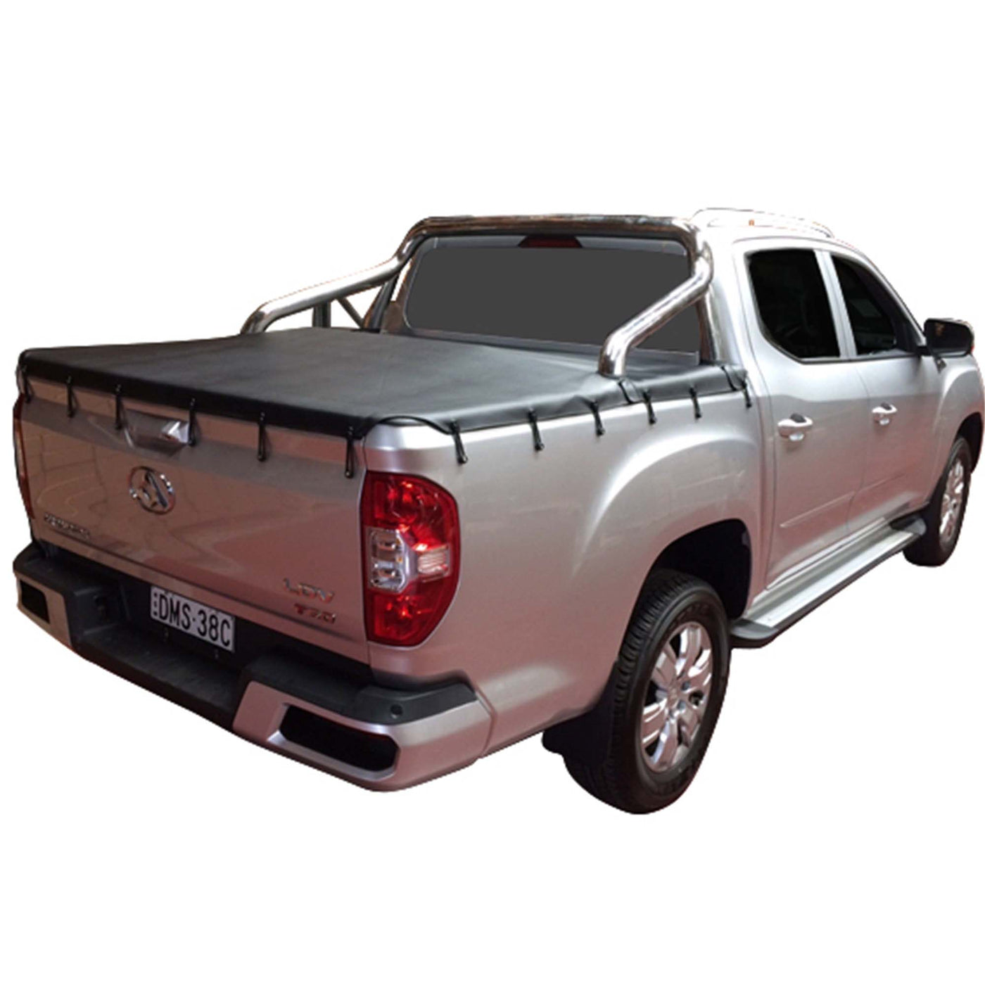 Aussie Tonneaus Bunji Loop Tonneau Cover To Fit LDV T60 Dual Cab Fitted With Factory Sports Bars (2017 to Current)