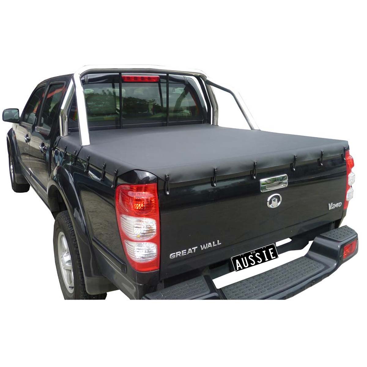 Aussie Tonneaus Bunji Loop Tonneau Cover To Fit GWM V200-V240 Dual Cab Fitted With Factory Sports Bars (2009 to 2015)