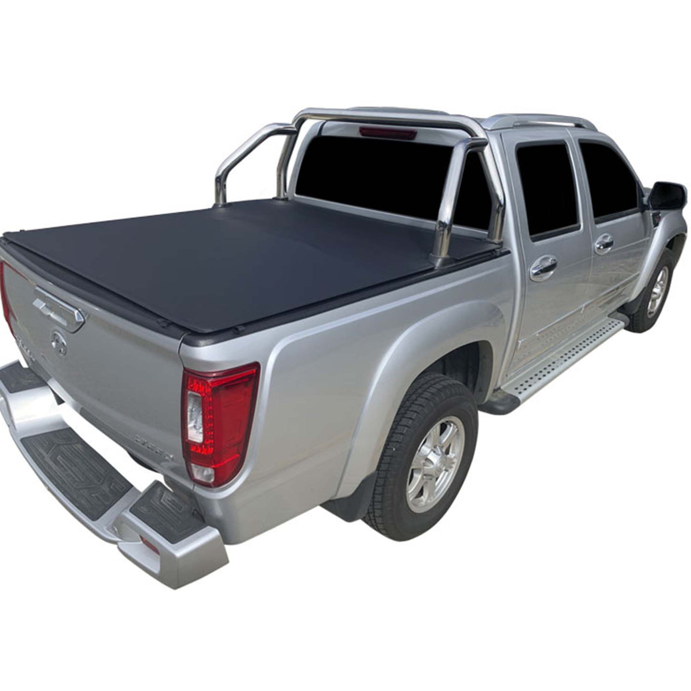 Aussie Tonneaus Clip On Tonneau Cover To Fit GWM Steed Dual Cab Fitted With Factory Sports Bars and Over Rail Liner (2016 to 2020)