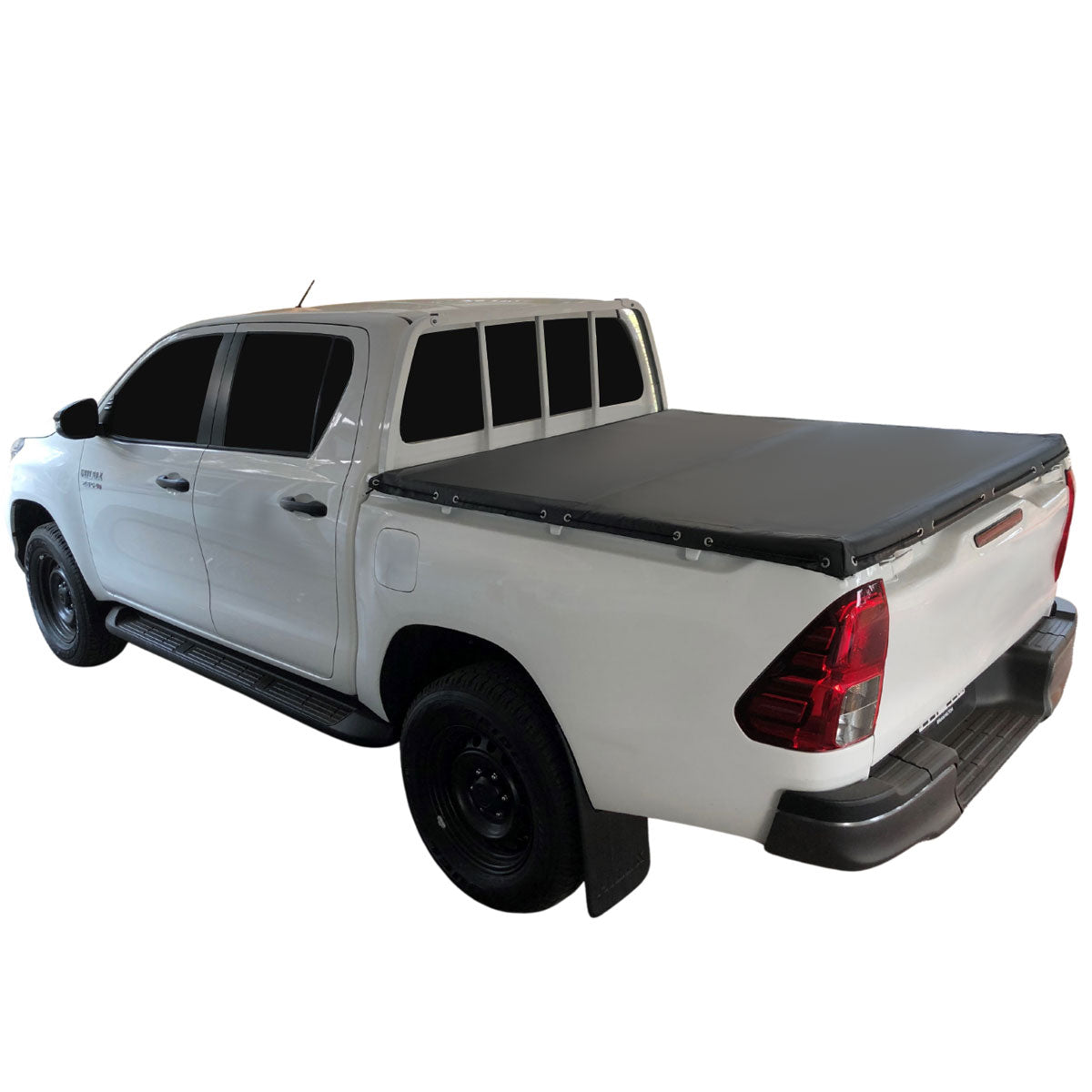 Aussie Tonneaus Continuous Rope Tonneau Cover To Fit Ford Courier Super Cab Fitted With Factory Headboard (1985 to 1998)