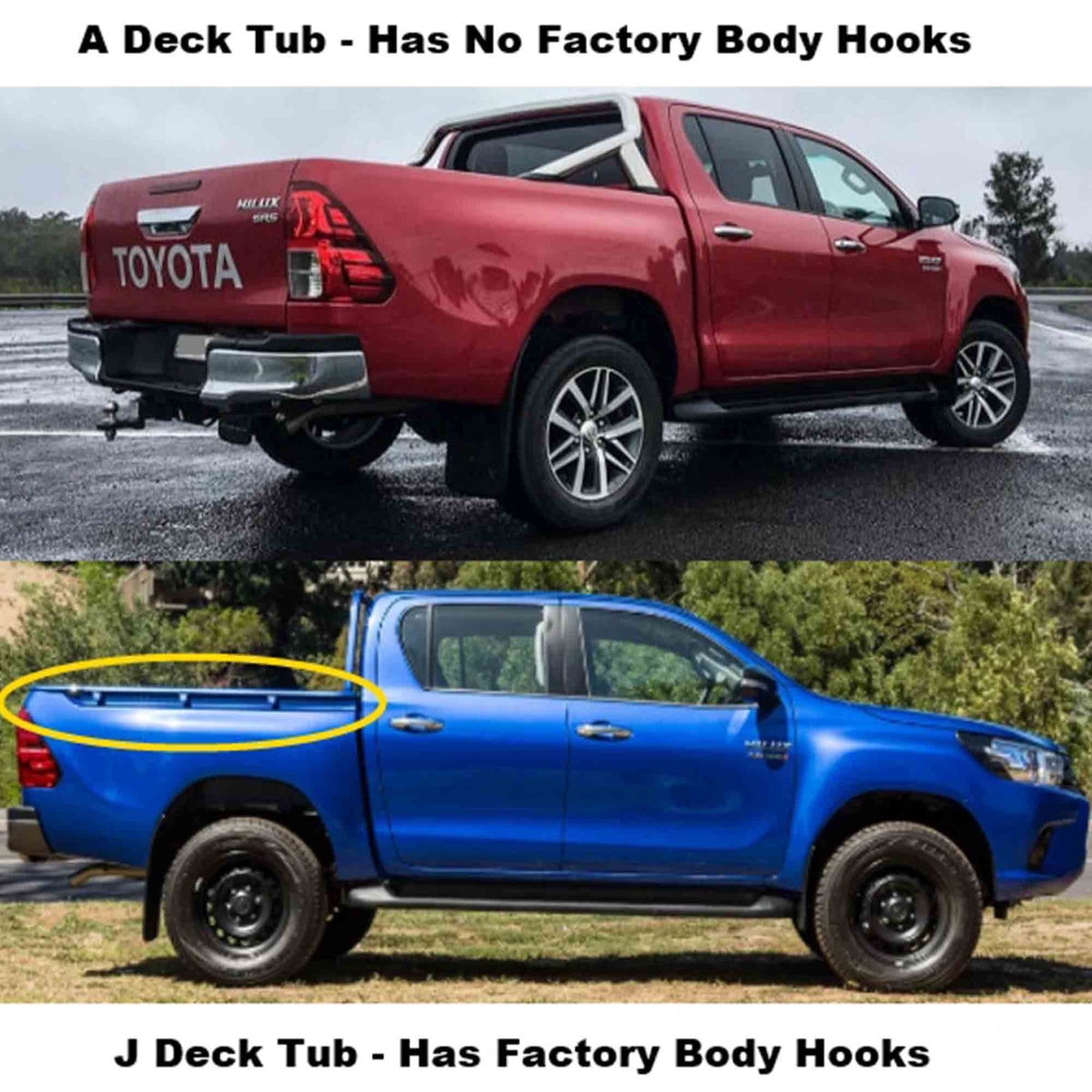 Continuous Rope Tonneau Cover To Fit Toyota Hilux J Deck SR Dual Cab F