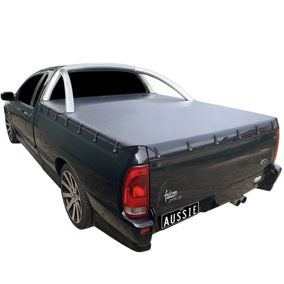 Aussie Tonneaus Bunji Loop Tonneau Cover To Fit Ford Falcon AU-BF Fitted With  Factory Sports Bars (1999 to May 2008) 