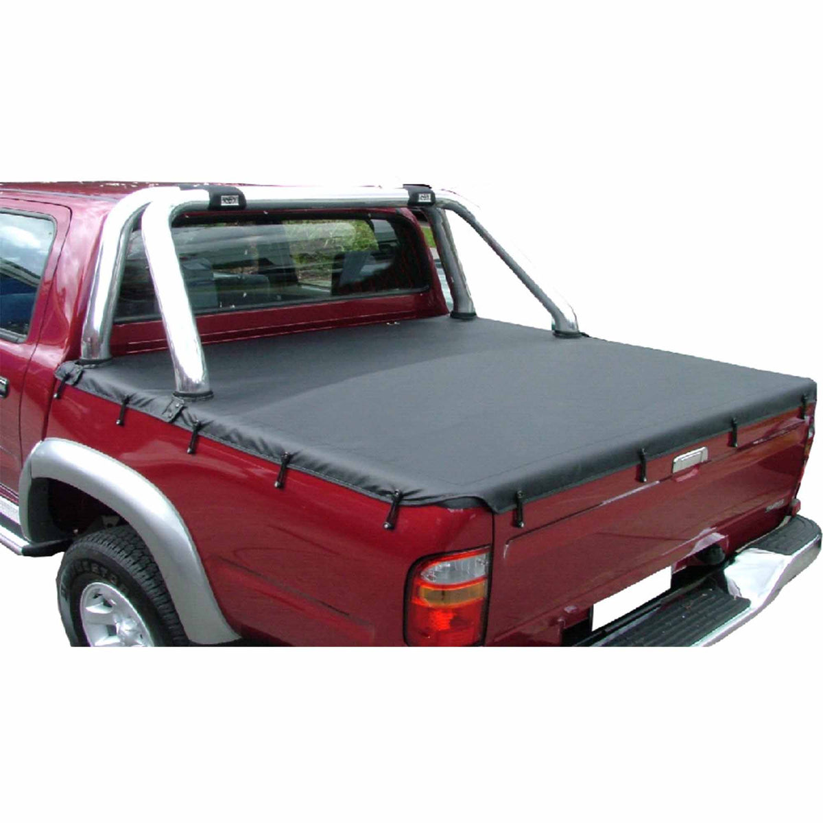 Aussie Tonneaus Bunji Loop Tonneau Cover To Fit Toyota Hilux A-Deck Dual Cab Fitted With Factory Sports Bars (2003 to March 2005) 