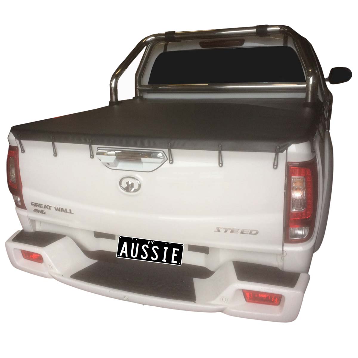 Aussie Tonneaus Bunji Loop Tonneau Cover To Fit GWM Steed Dual Cab Fitted With Factory Sports Bars (2016 to 2020) 