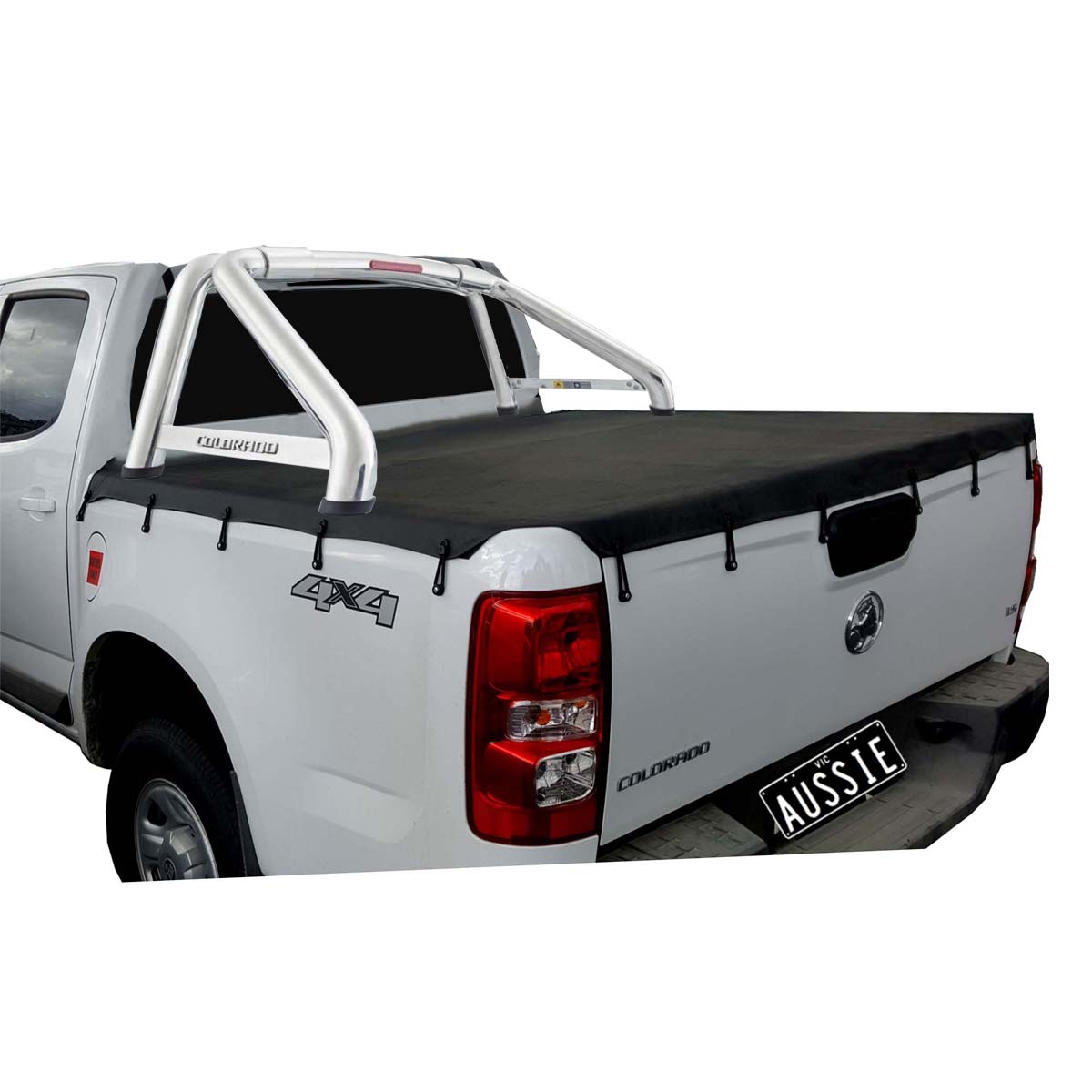 Aussie Tonneaus Bunji Loop Tonneau Cover To Fit Holden Colorado RG Dual Cab Fitted With Factory Sports Bars (July 2012 to 2020) 