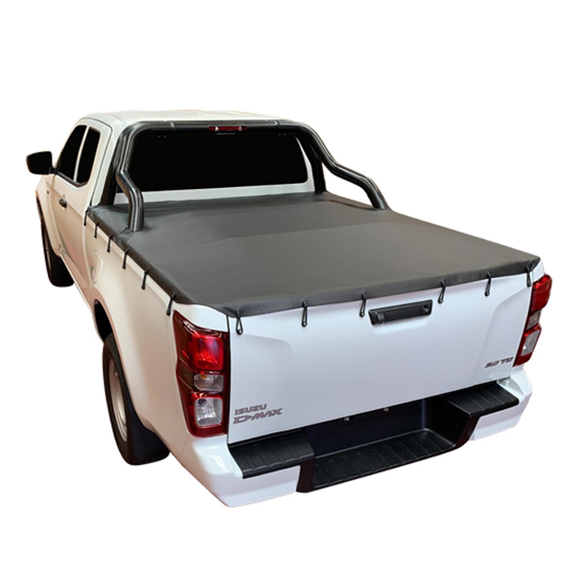 Aussie Tonneaus Bunji Loop Tonneau Cover To Fit Isuzu D-Max Dual Cab Fitted With Factory Sports Bars (September 2020 to Current) 
