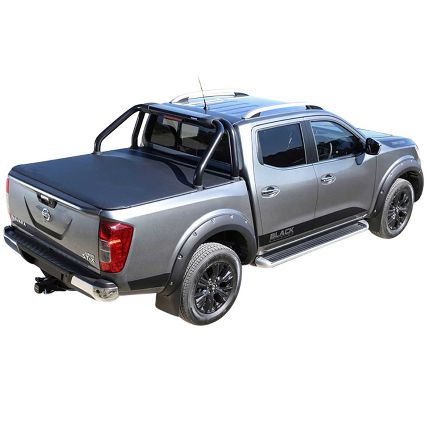 Aussie Tonneaus Clip On Tonneau Cover To Fit Nissan Navara NP300/D23 Dual Cab Fitted With Factory Sports Bars (July 2015 to February 2021) 