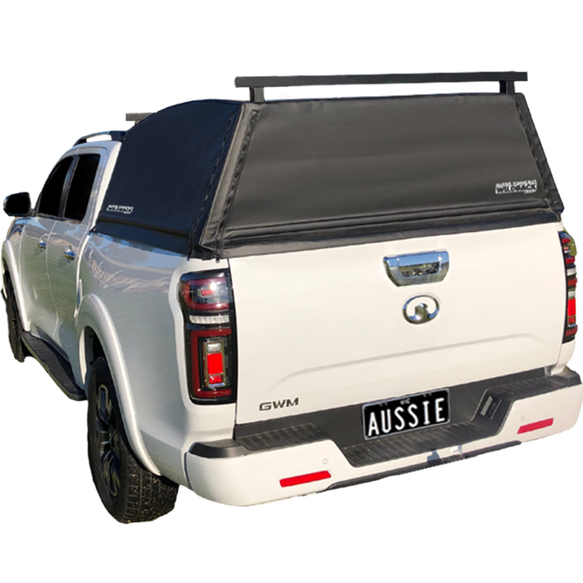 Aussie Tonneaus Wildback Soft Ute Canopy With Ladder Racks To Fit GWM Cannon Dual Cab (2020 to Current) 