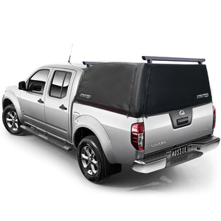 Aussie Tonneaus Wildback Soft Ute Canopy With Ladder Racks To Fit Nissan Navara D40 Dual Cab (2006 to June 2015) 